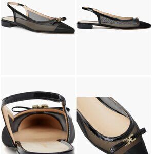 Bruno Magli Pamina Mesh Slingback Flat Black Size 40